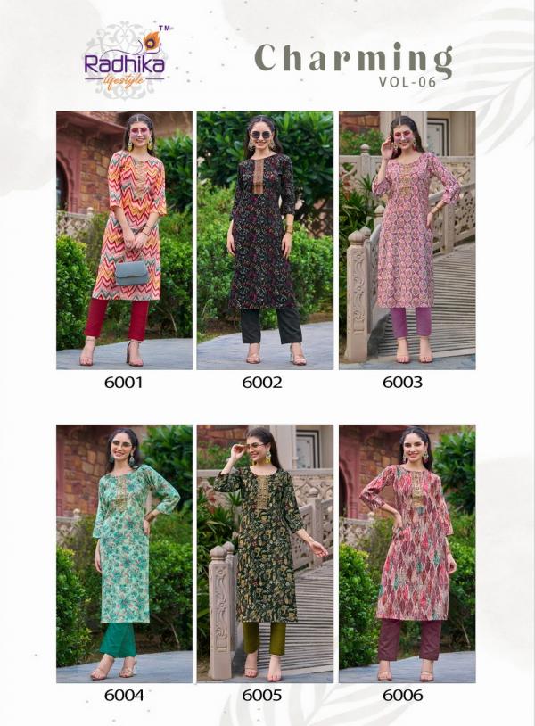 Radhika Lifestyle Charming Vol-6 – Straight Kurtis